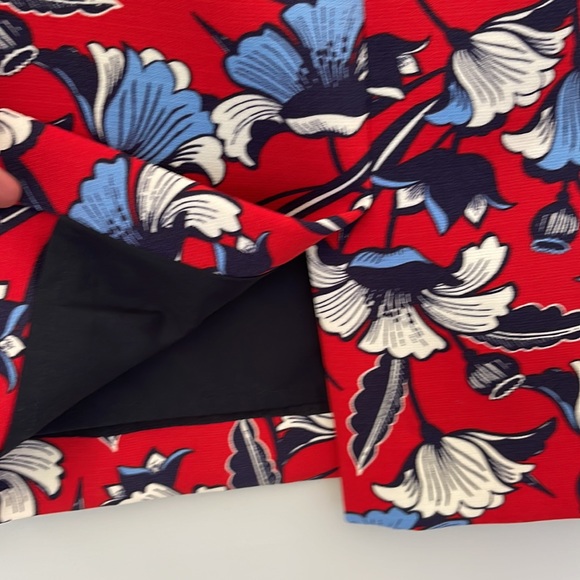 J. Crew Factory Floral Print Pencil Skirt - Red/Navy - size 8 - Picture 4 of 7